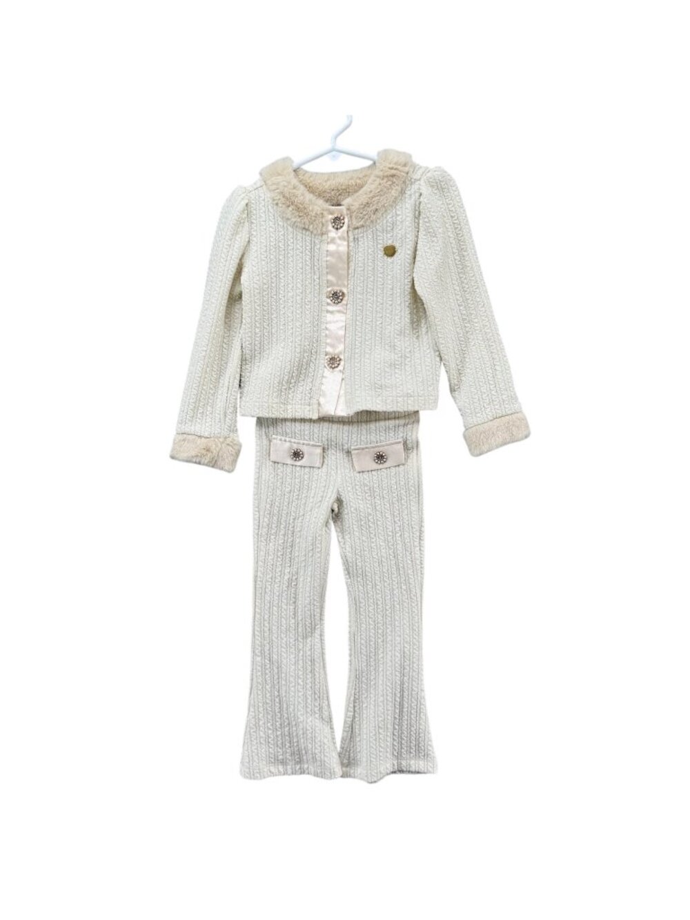 Le Chic Dabsy Outfit Girls Dreamy Creamy Top with Leggings Size 4